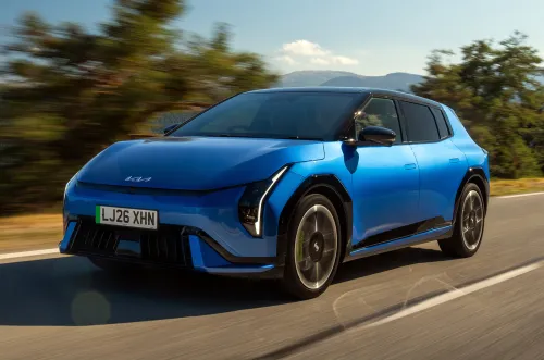 Kia EV4 driving front left